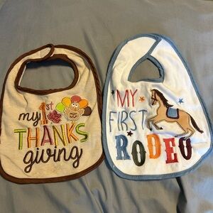 Baby Essentials Thanksgiving and First Rodeo Bib Set